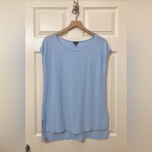 Talbots Women’s 100% Linen Sleeveless Blue Tunic Size Large Swim Coverup Coastal